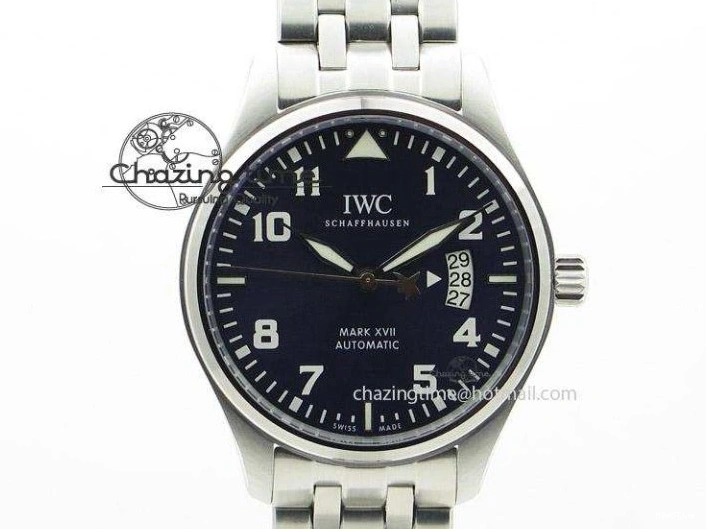 MIROTIME 0325 Fashionable Pilot IW326801 SS MK 1:1 Best Edition Black Dial on Green Nylon Strap MIYOTA 7122